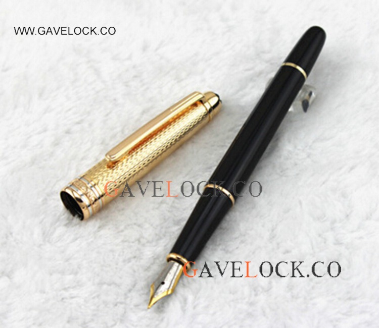Fake Montblanc Meisterstuck Fountain Pen 163 Black & Golden